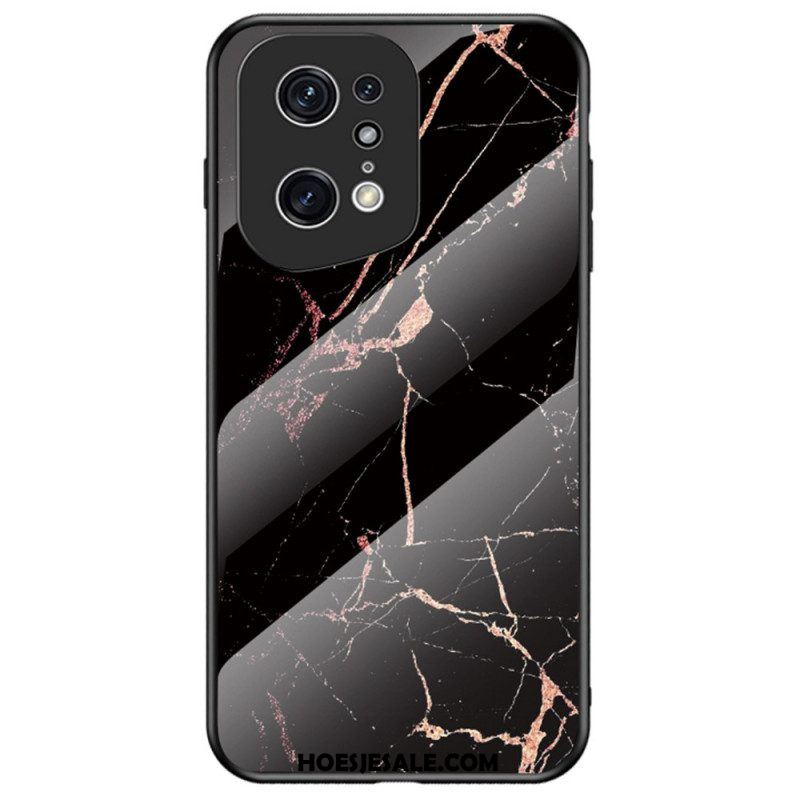 Hoesje voor Oppo Find X5 Pro Marmeren Kleuren Gehard Glas