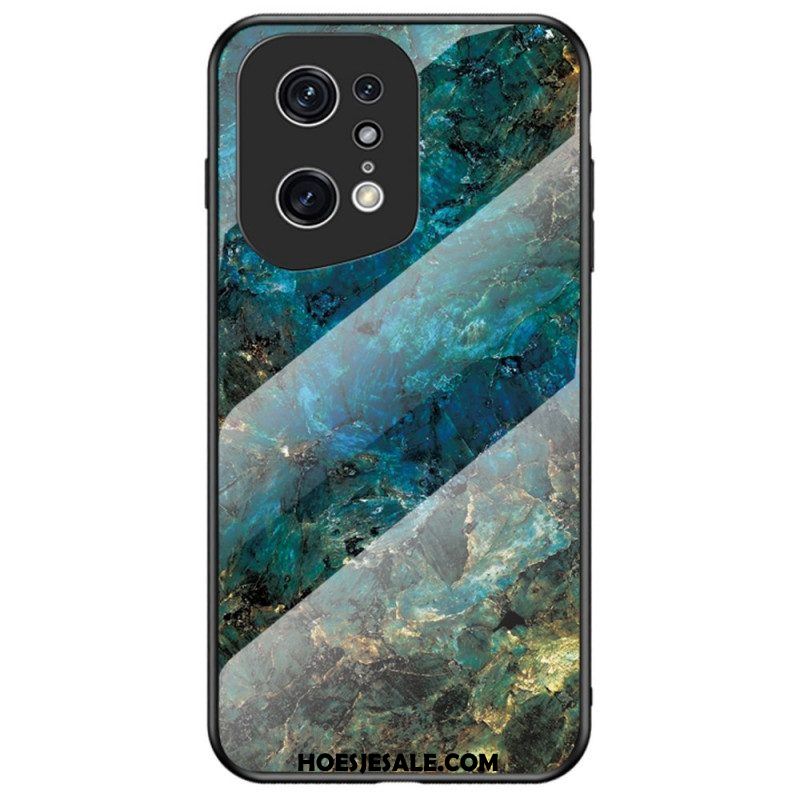 Hoesje voor Oppo Find X5 Pro Marmeren Kleuren Gehard Glas