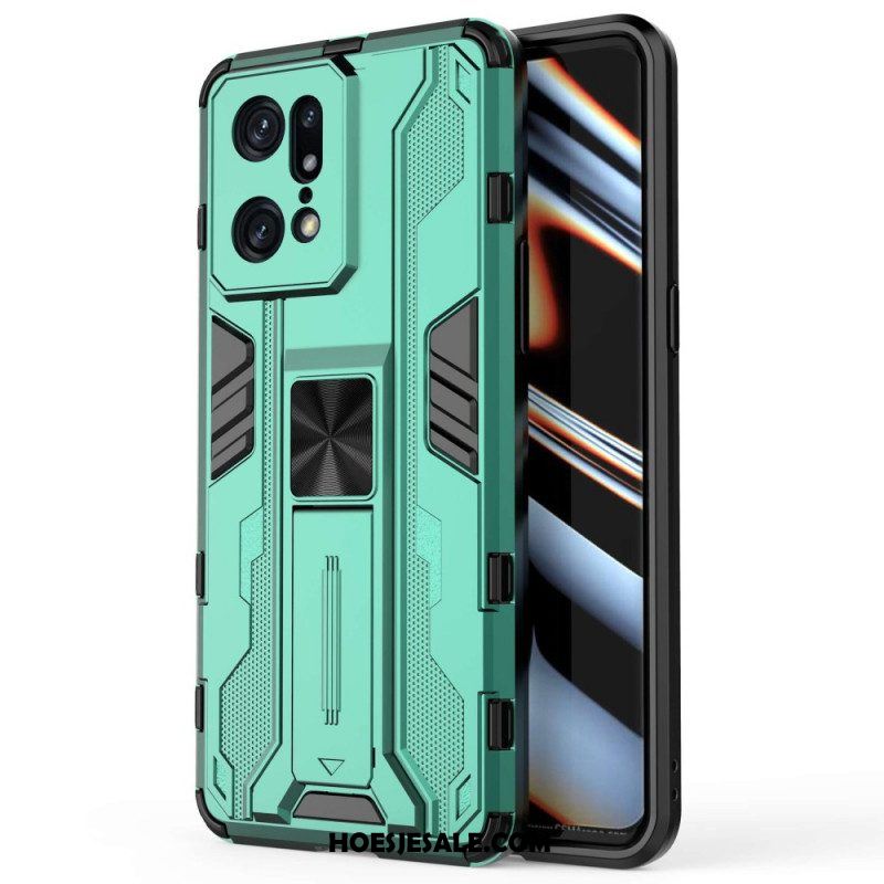 Hoesje voor Oppo Find X5 Pro Verticale En Horizontale Verwijderbare Steun