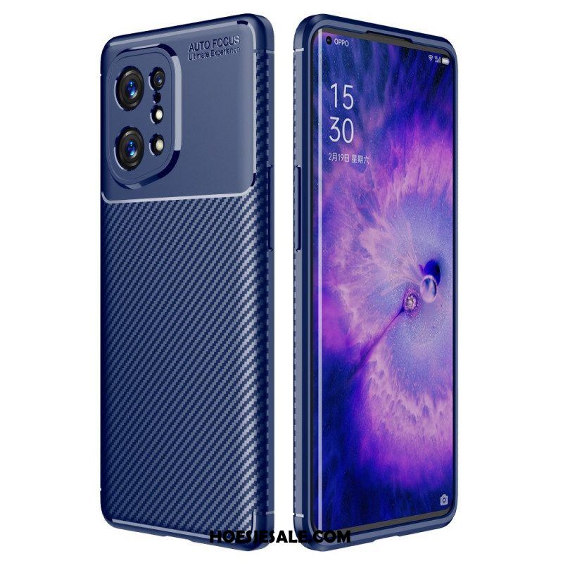 Hoesje voor Oppo Find X5 Slang Van Koolstofvezel