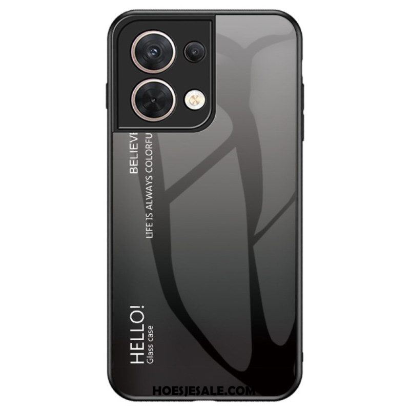 Hoesje voor Oppo Reno 8 Gehard Glas Hallo