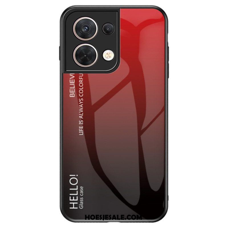 Hoesje voor Oppo Reno 8 Gehard Glas Hallo