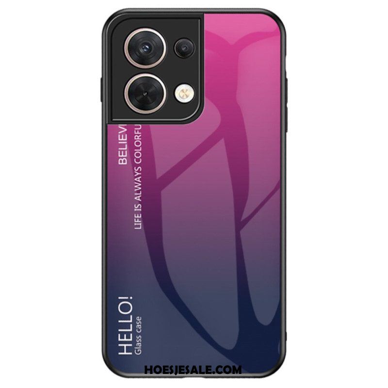 Hoesje voor Oppo Reno 8 Gehard Glas Hallo