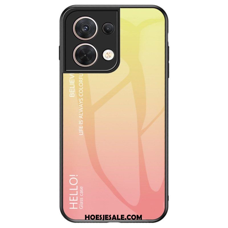 Hoesje voor Oppo Reno 8 Gehard Glas Hallo