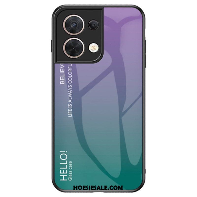 Hoesje voor Oppo Reno 8 Gehard Glas Hallo