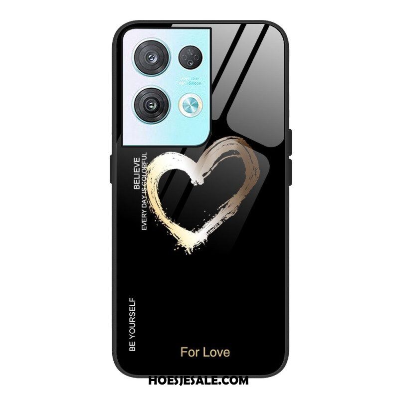 Hoesje voor Oppo Reno 8 Hart Van Gehard Glas