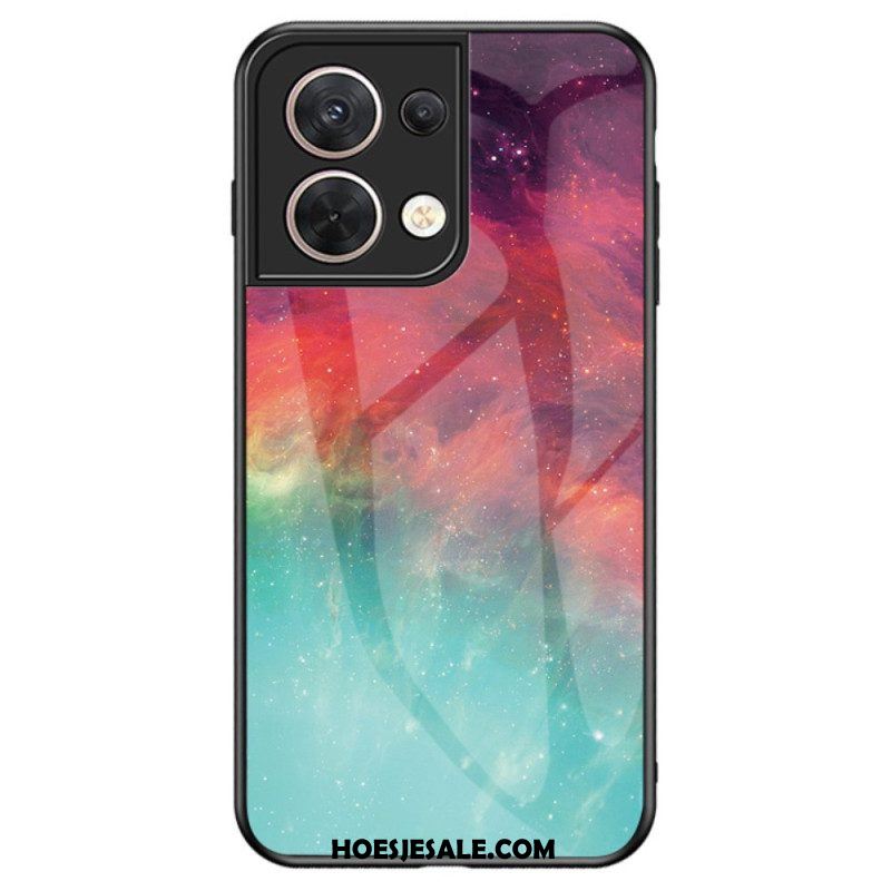 Hoesje voor Oppo Reno 8 Patroon Van Gehard Glas