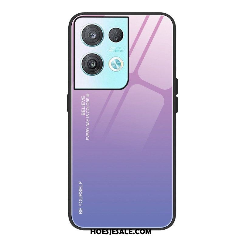 Hoesje voor Oppo Reno 8 Pro Geloof Gehard Glas