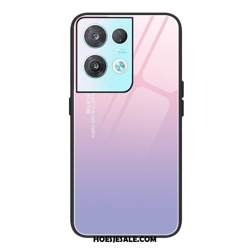 Hoesje voor Oppo Reno 8 Pro Gradiënt Gehard Glas