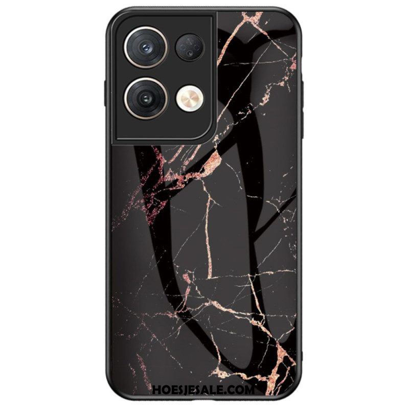 Hoesje voor Oppo Reno 8 Pro Marmer Gehard Glas