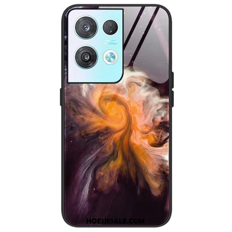 Hoesje voor Oppo Reno 8 Pro Marmeren Kleuren Gehard Glas