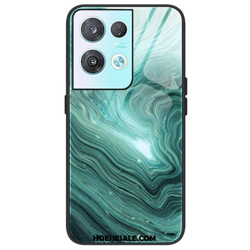 Hoesje voor Oppo Reno 8 Pro Marmeren Kleuren Gehard Glas