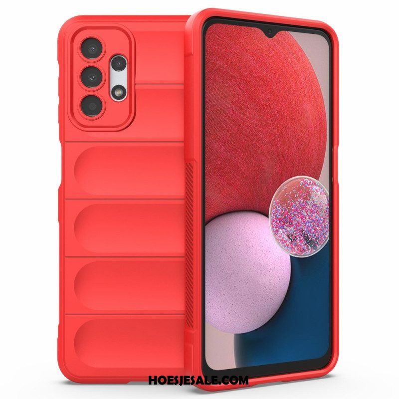 Hoesje voor Samsung Galaxy A13 Imitatielakleer Met Knoop