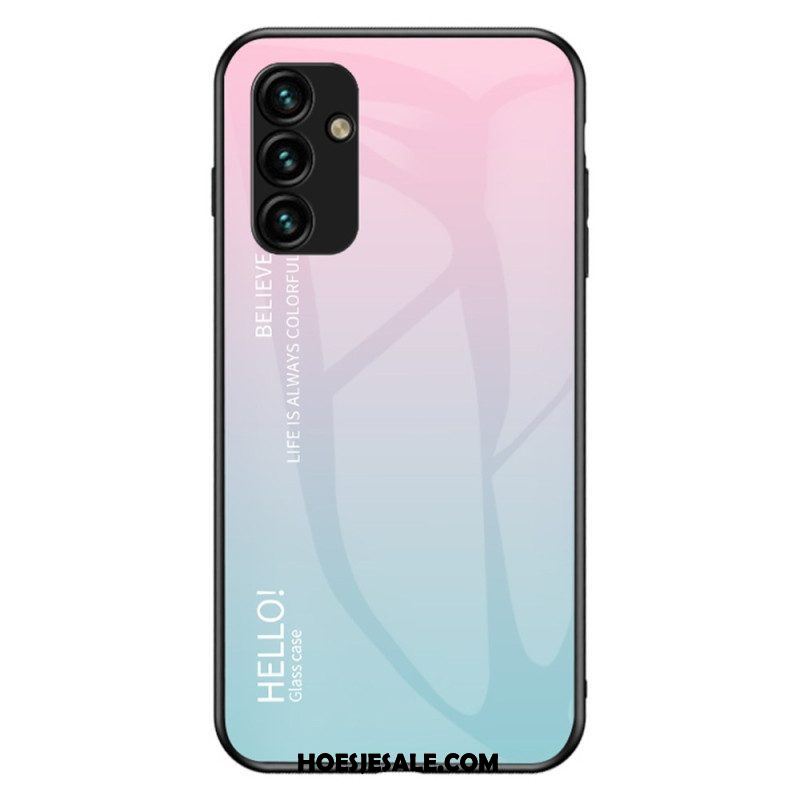 Hoesje voor Samsung Galaxy A14 / A14 5G Gehard Glas Hallo