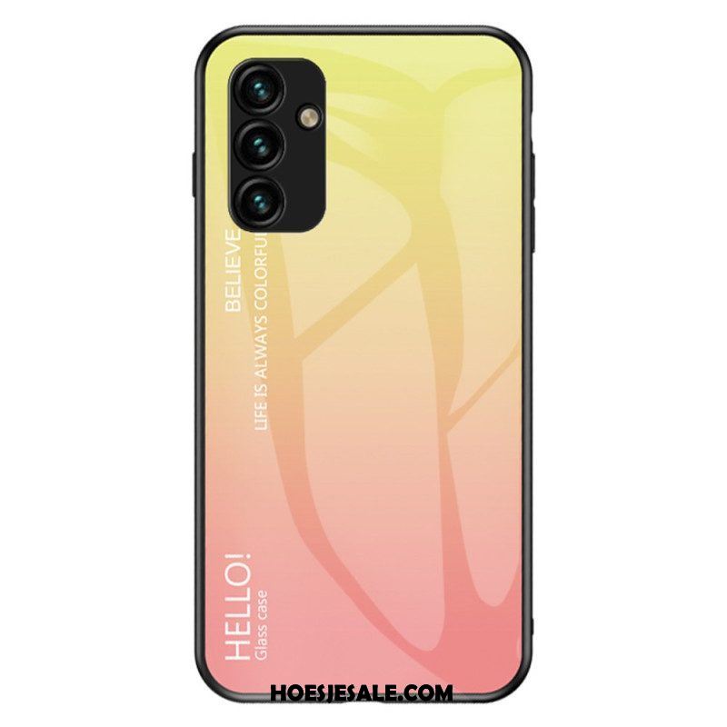 Hoesje voor Samsung Galaxy A14 / A14 5G Gehard Glas Hallo