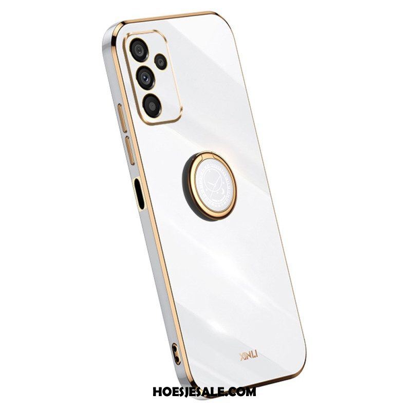 Hoesje voor Samsung Galaxy A14 / A14 5G Gouden Randen Met Ringondersteuning