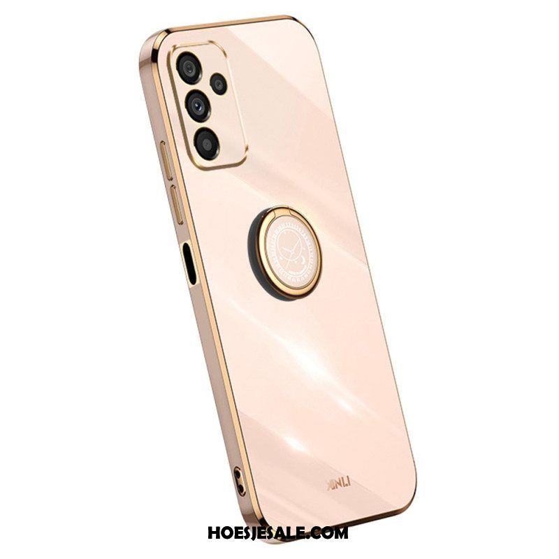 Hoesje voor Samsung Galaxy A14 / A14 5G Gouden Randen Met Ringondersteuning