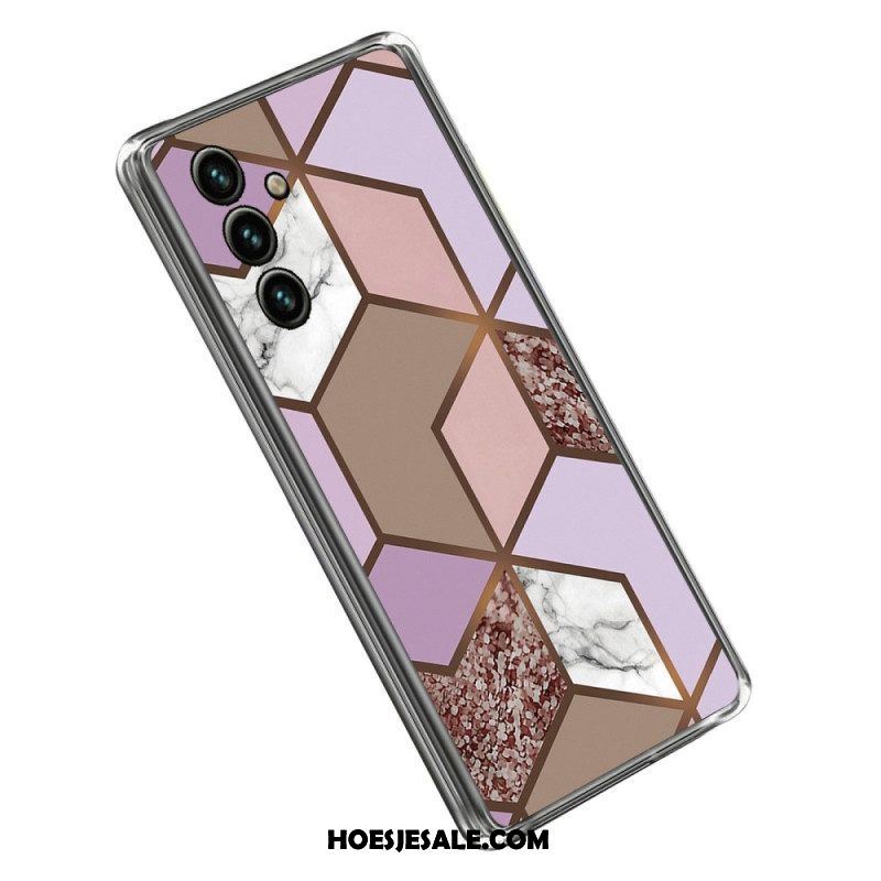 Hoesje voor Samsung Galaxy A14 / A14 5G Imitatielakleer Met Knoop