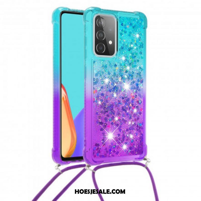 Hoesje voor Samsung Galaxy A52 4G / A52 5G / A52s 5G Siliconen Pailletten En Koord