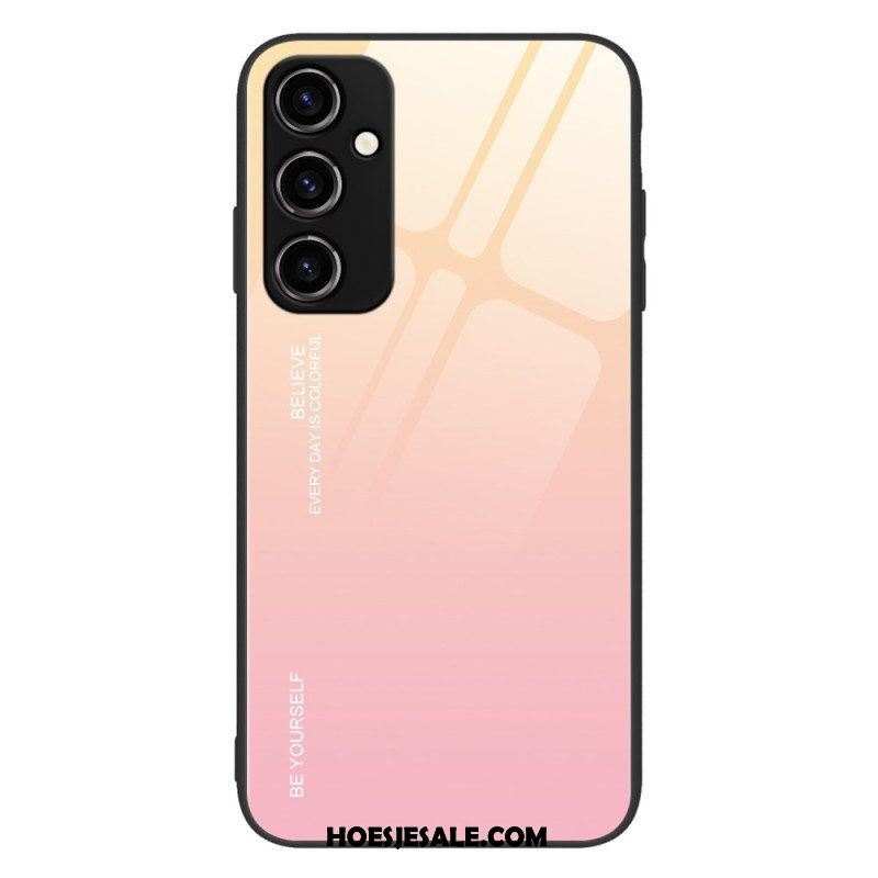 Hoesje voor Samsung Galaxy A54 5G Gehard Glas Wees Jezelf