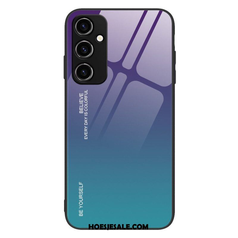 Hoesje voor Samsung Galaxy A54 5G Gehard Glas Wees Jezelf