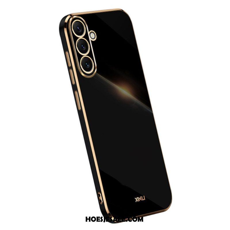 Hoesje voor Samsung Galaxy A54 5G Siliconen Gouden Randen