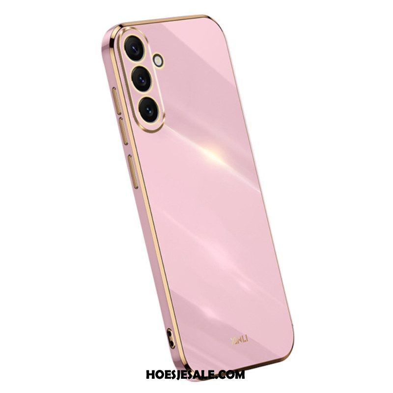 Hoesje voor Samsung Galaxy A54 5G Siliconen Gouden Randen