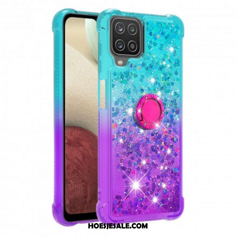 Hoesje voor Samsung Galaxy M12 / A12 Glitter Ringbeugel