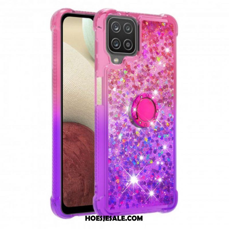 Hoesje voor Samsung Galaxy M12 / A12 Glitter Ringbeugel