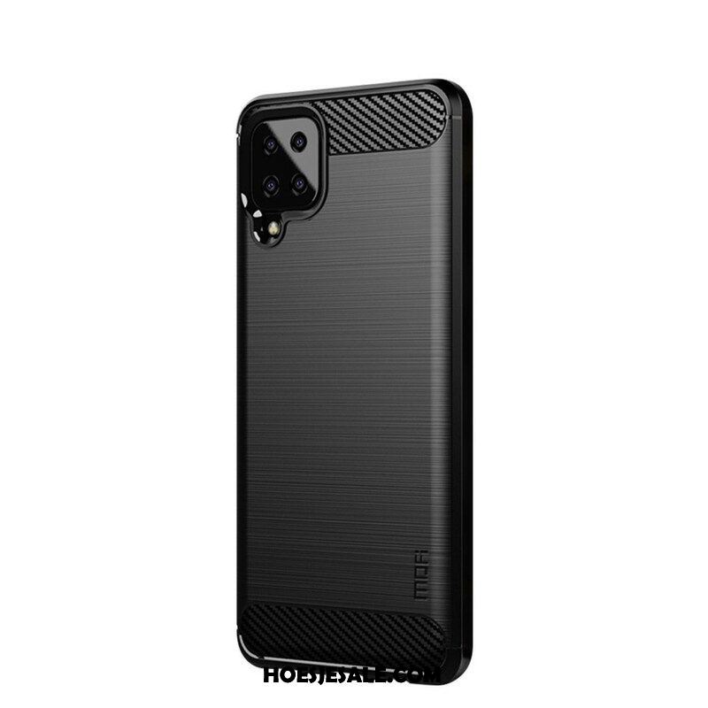 Hoesje voor Samsung Galaxy M12 / A12 Mofi Geborsteld Koolstofvezel