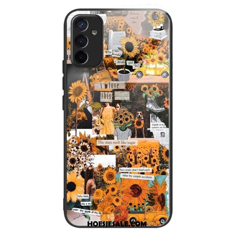 Hoesje voor Samsung Galaxy M13 Zonnebloemen Van Gehard Glas