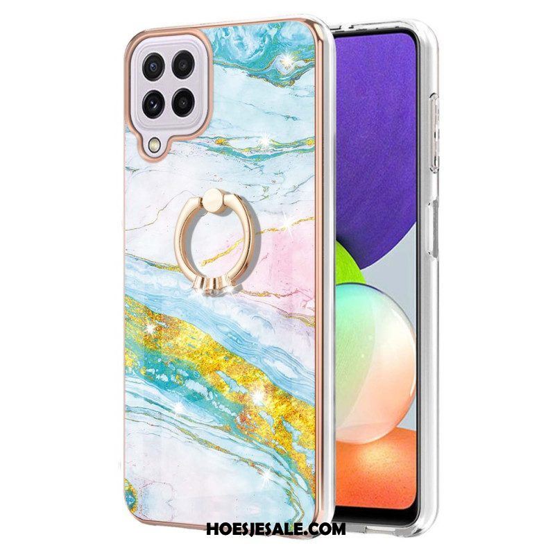 Hoesje voor Samsung Galaxy M32 Marmer Met Ringsteun