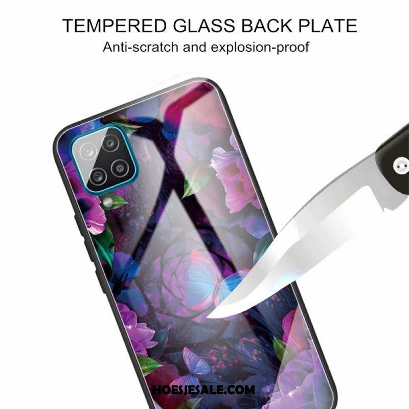Hoesje voor Samsung Galaxy M32 Vlinders Variatie Gehard Glas
