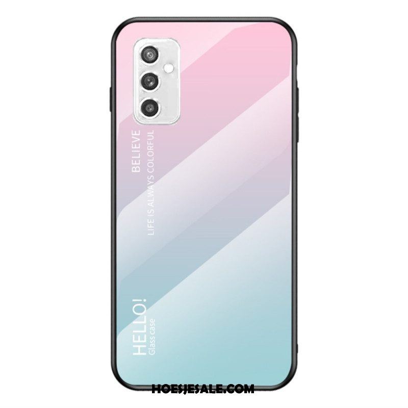 Hoesje voor Samsung Galaxy M52 5G Gehard Glas Hallo