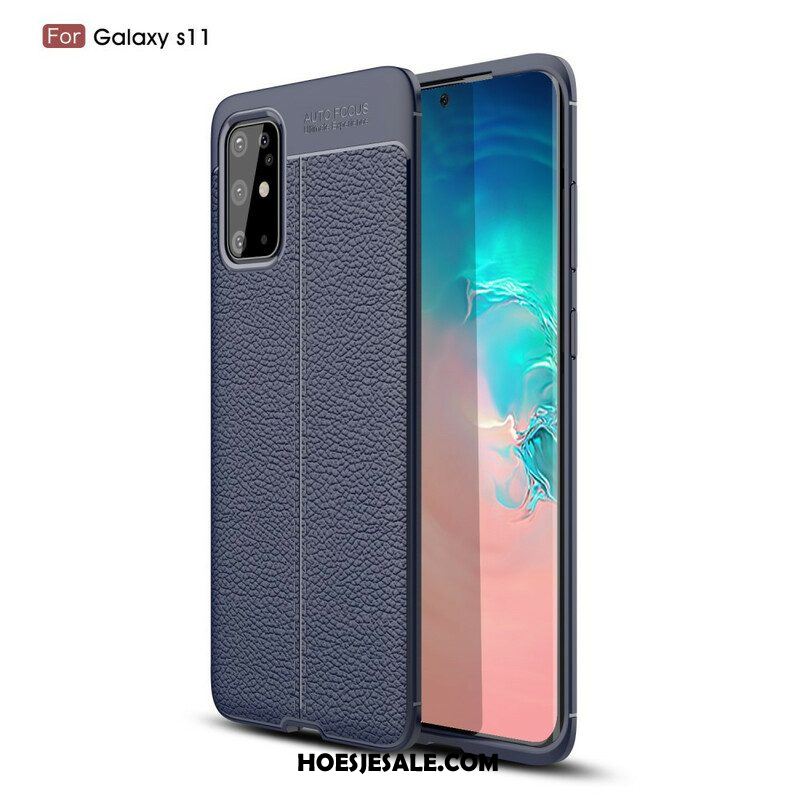 Hoesje voor Samsung Galaxy S20 Plus / S20 Plus 5G Lychee Dubbele Lijn