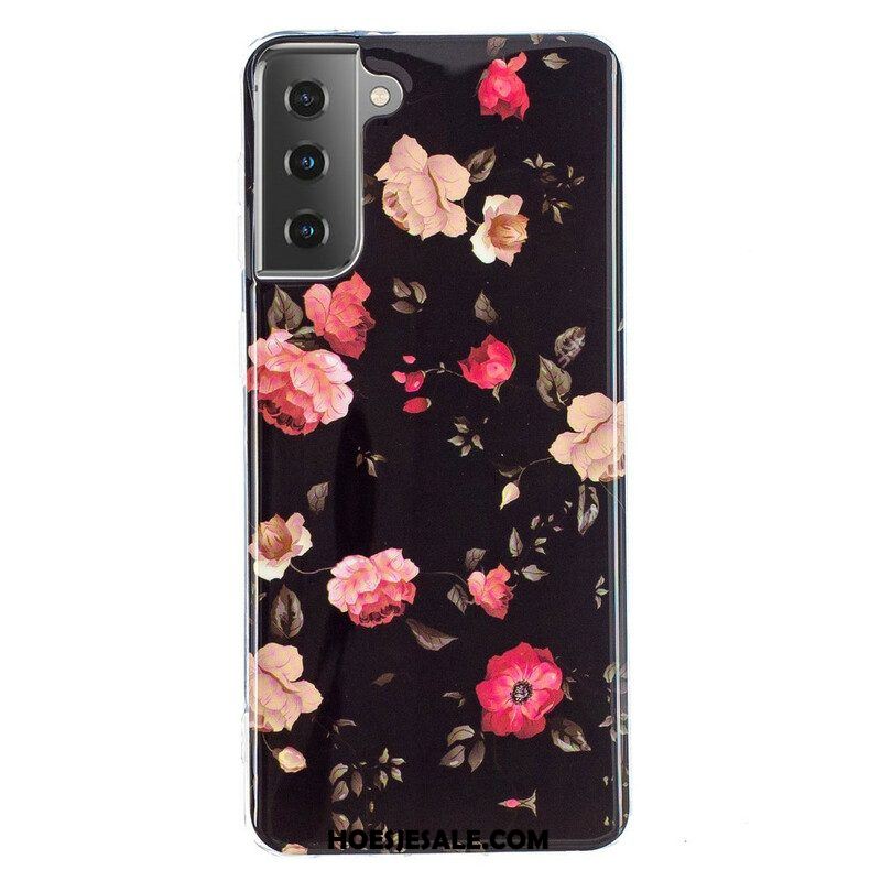 Hoesje voor Samsung Galaxy S21 5G Fluorescerende Bloemenserie