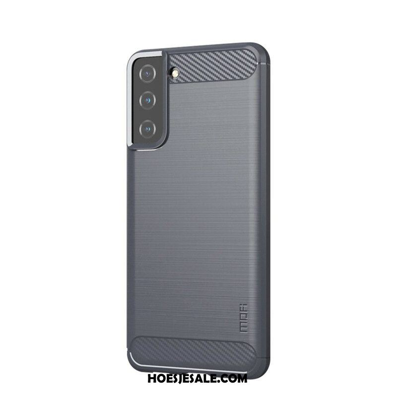 Hoesje voor Samsung Galaxy S21 5G Mofi Geborsteld Koolstofvezel