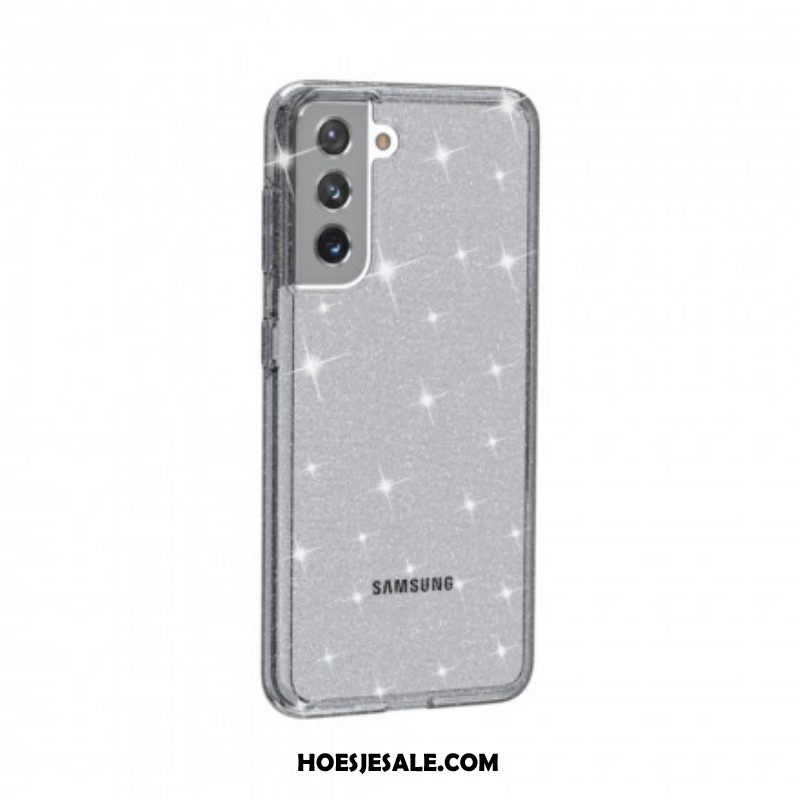 Hoesje voor Samsung Galaxy S21 5G Transparante Pailletten