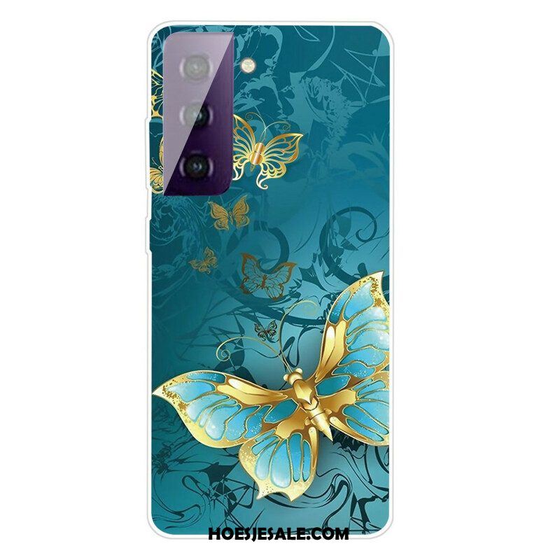 Hoesje voor Samsung Galaxy S21 FE Flexibele Vlinders