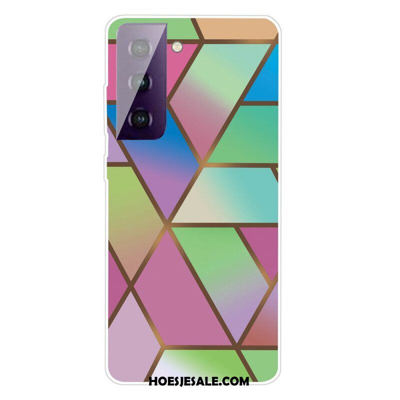 Hoesje voor Samsung Galaxy S21 FE Geometrisch Marmer