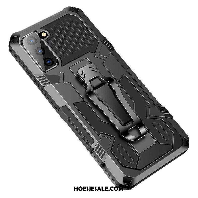 Hoesje voor Samsung Galaxy S21 FE Robot Met Riemclip