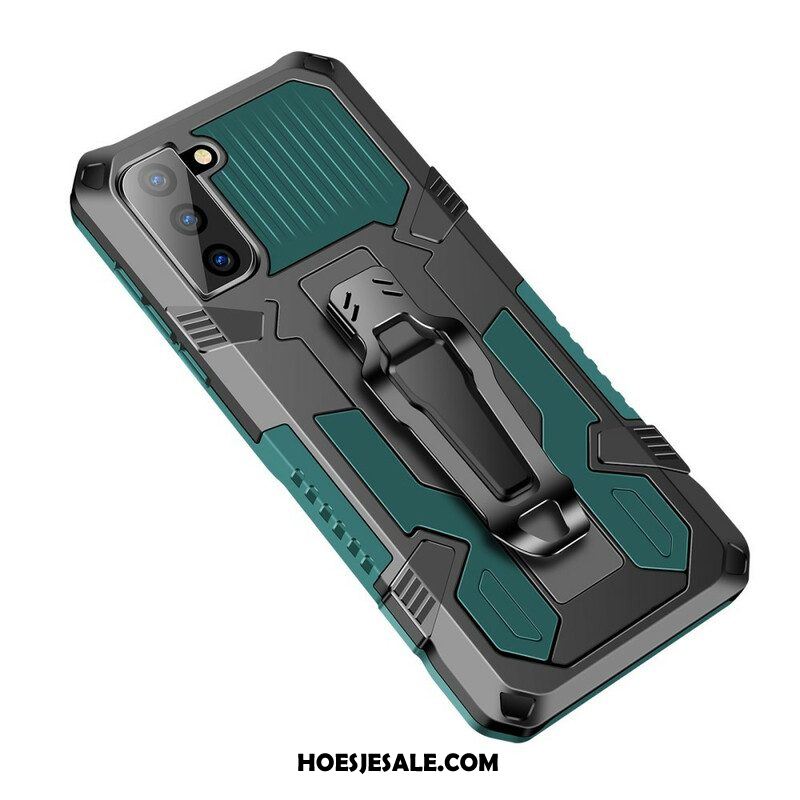 Hoesje voor Samsung Galaxy S21 FE Robot Met Riemclip