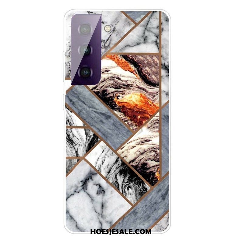 Hoesje voor Samsung Galaxy S21 FE Variabel Geometrisch Marmer