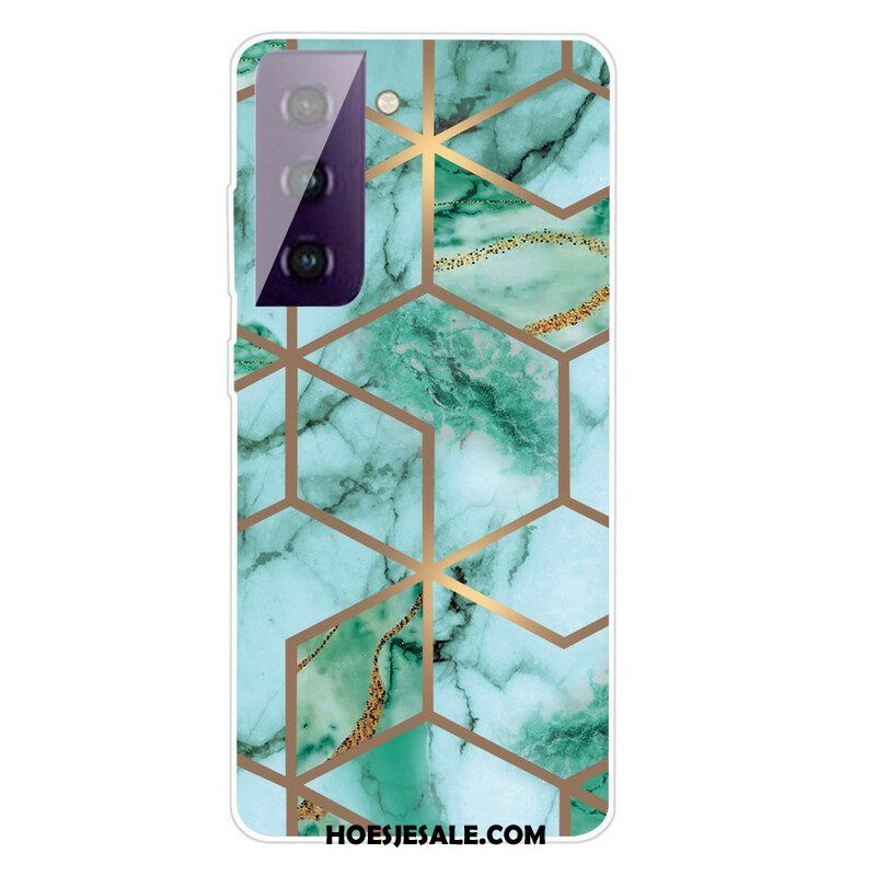 Hoesje voor Samsung Galaxy S21 FE Variabel Geometrisch Marmer