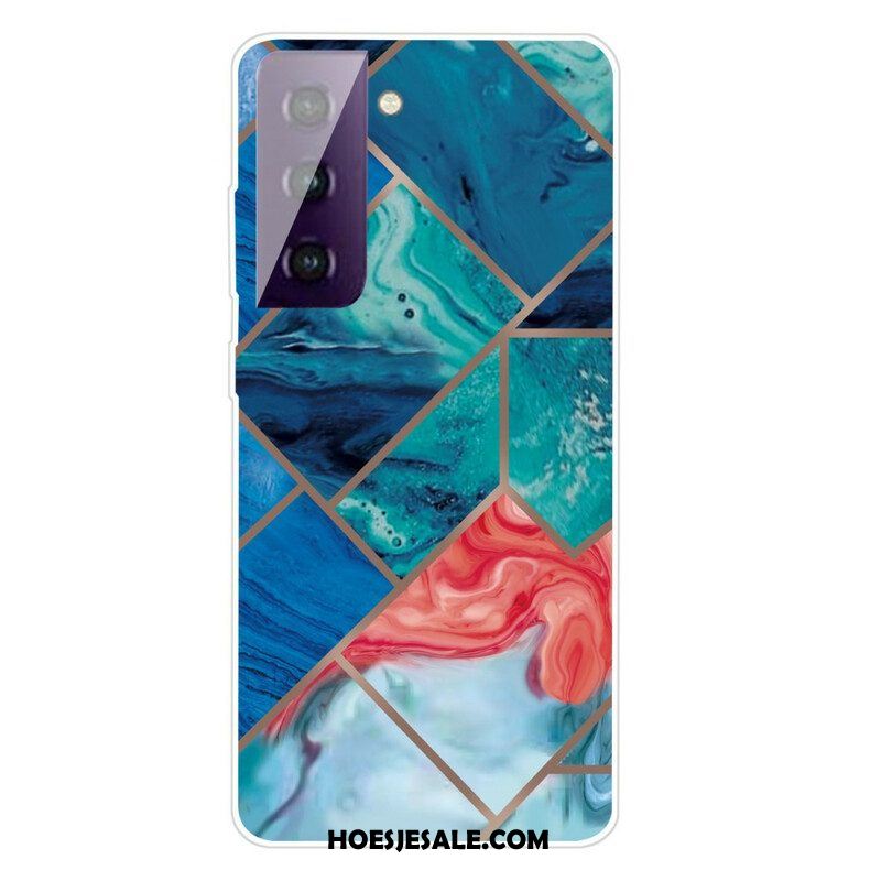 Hoesje voor Samsung Galaxy S21 FE Weiger Geometrisch Marmer