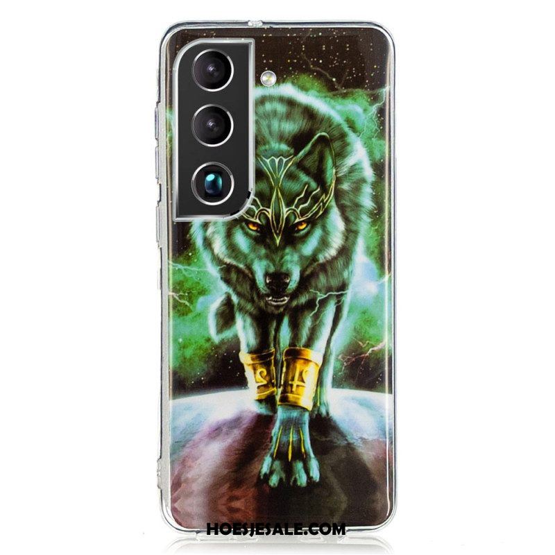 Hoesje voor Samsung Galaxy S22 5G Fluorescerende Wolf