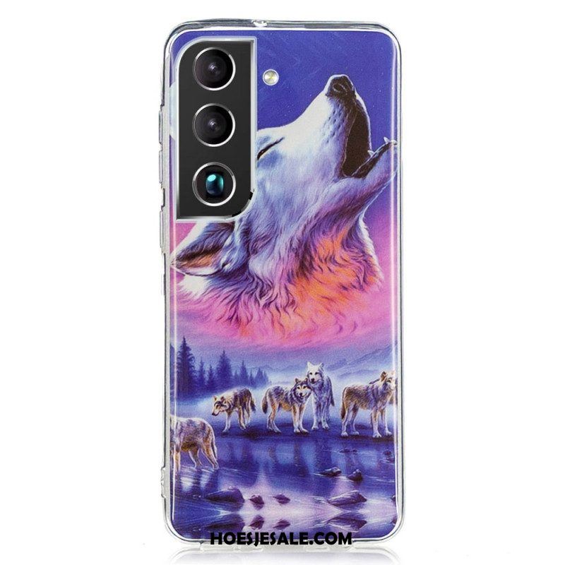 Hoesje voor Samsung Galaxy S22 5G Fluorescerende Wolf