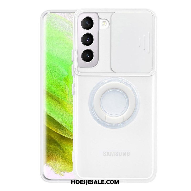 Hoesje voor Samsung Galaxy S22 5G Ringsteun En Lensbeschermers