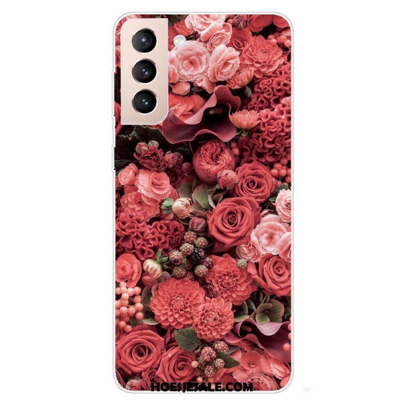 Hoesje voor Samsung Galaxy S22 5G Roze Bloemen