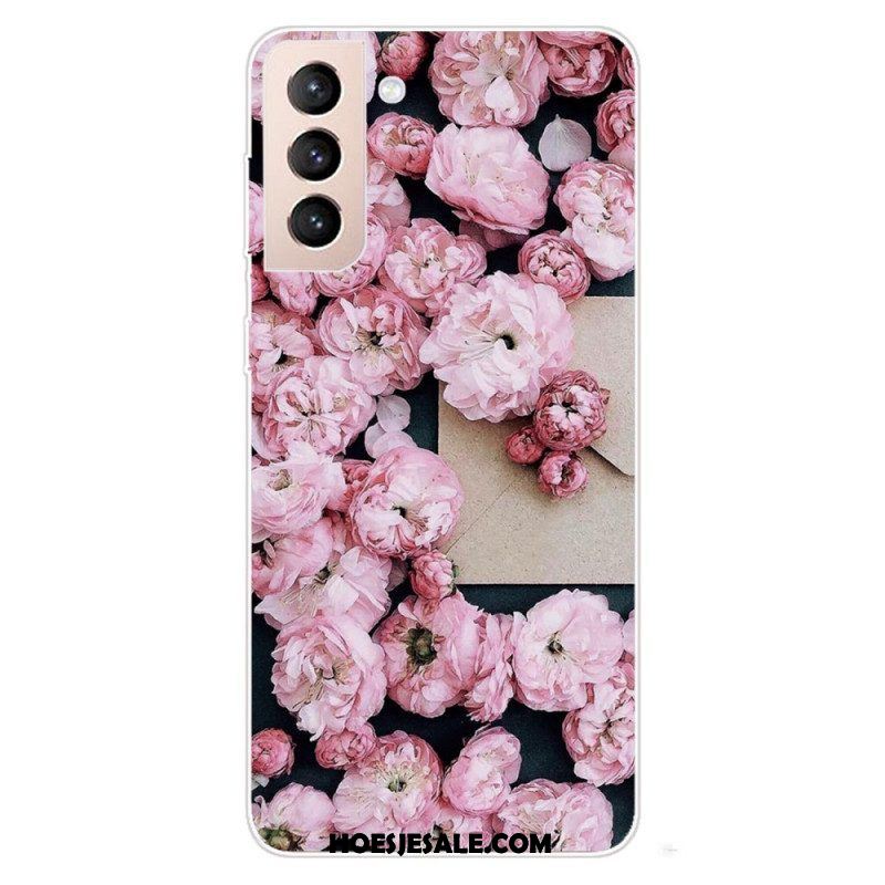 Hoesje voor Samsung Galaxy S22 5G Roze Bloemen